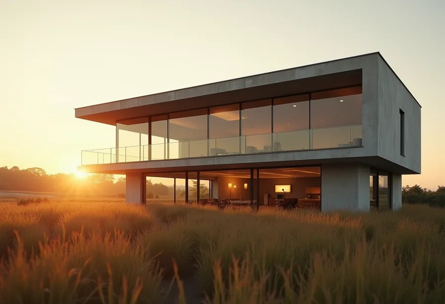 Golden-hour architecture