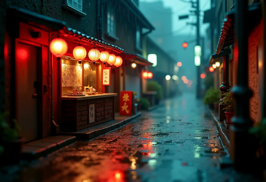 Rainy ramen alley