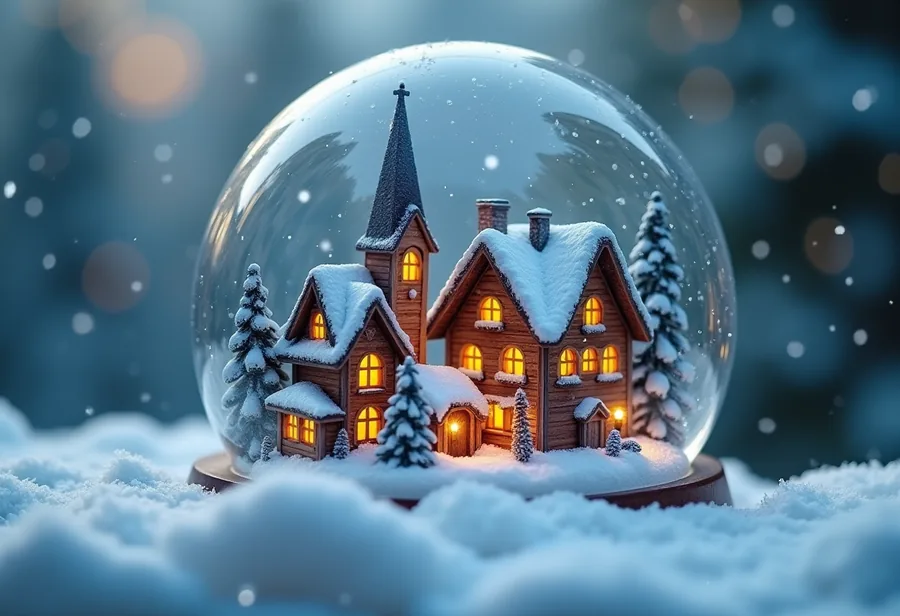 Snowglobe town — AI example